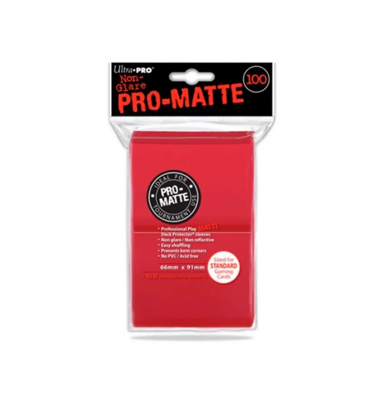 Fundas Standard Pro Matte Rojas (100 fundas) Ultra Pro.