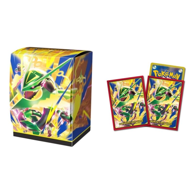 Pack Pokémon TCG — Mega Rayquaza (caja + 64 fundas)