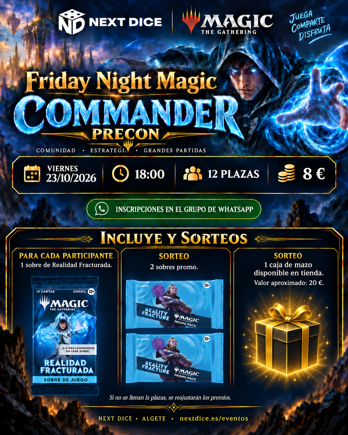 Cartel FNM Commander PRECON del 23 de octubre de 2026