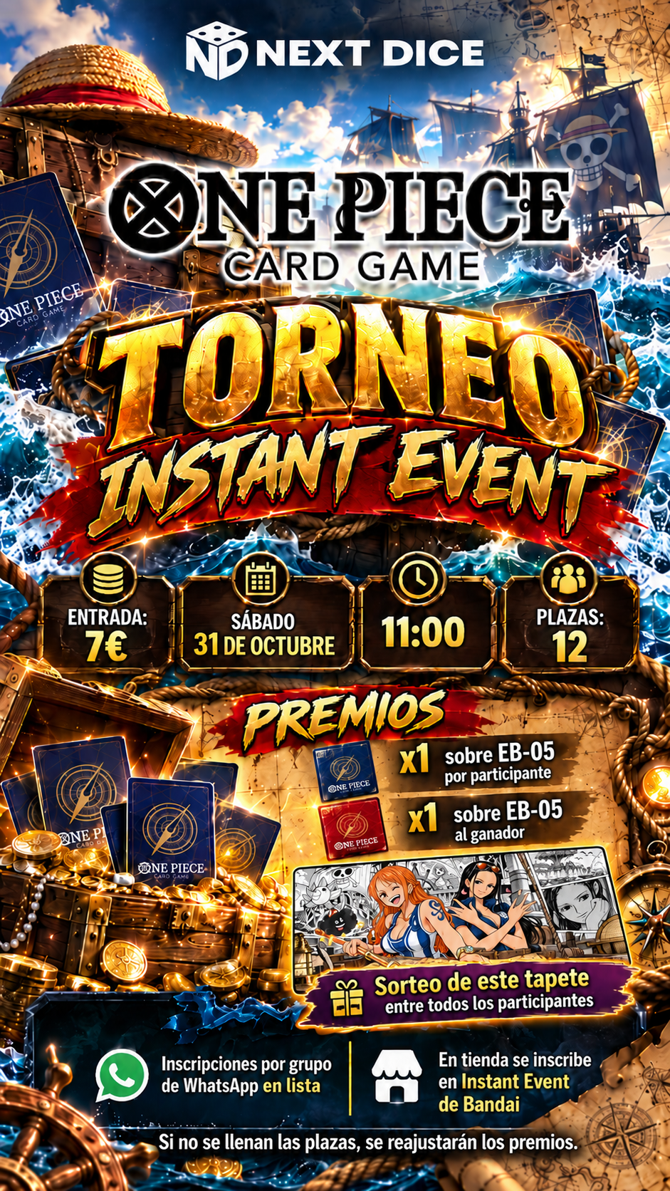 Cartel del torneo One Piece Instant Event del 31 de octubre de 2026