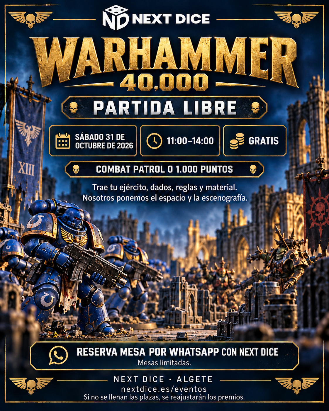 Cartel Warhammer 40K · Partida libre
